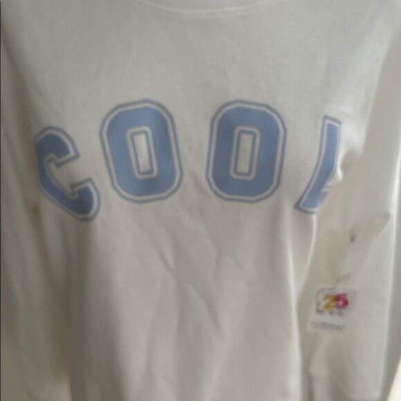 Sold PJ SalvToo Cool For School Long Sleeve lounge Wear Top, Ivory, Large, NWT - Picture 6 of 10